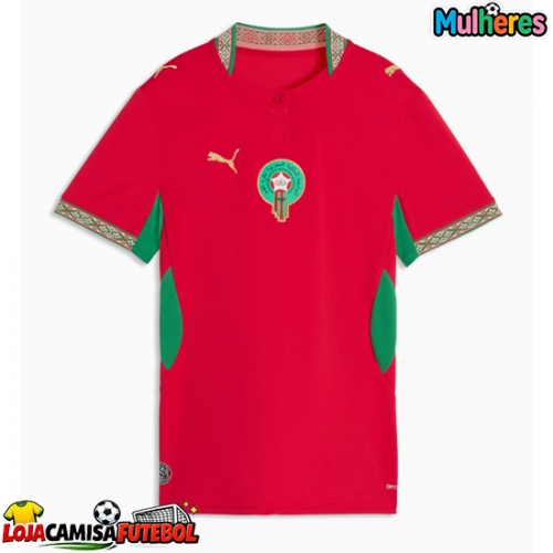Camisa de Futebol Marrocos Equipamento Principal Mulheres Mundo 2026 Manga Curta